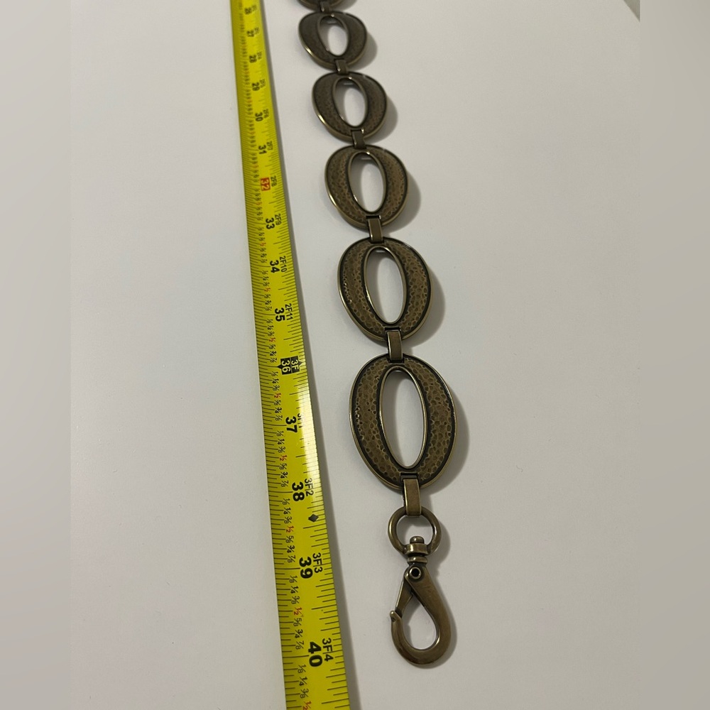 Fossil Circle Loop Clip Belt In Hammered Bronze - image 6